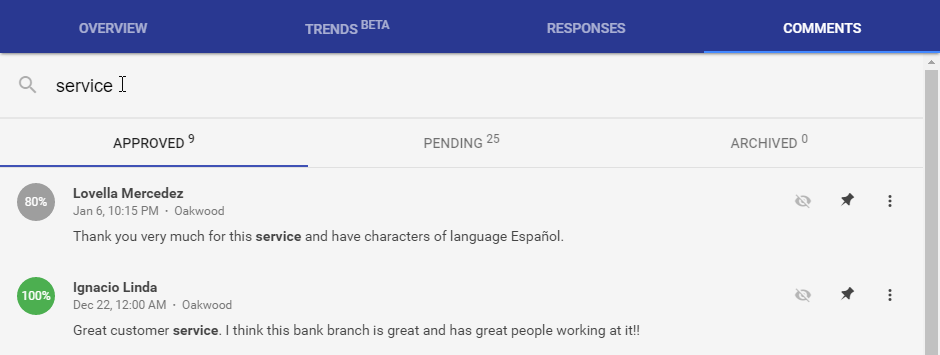Comments Search