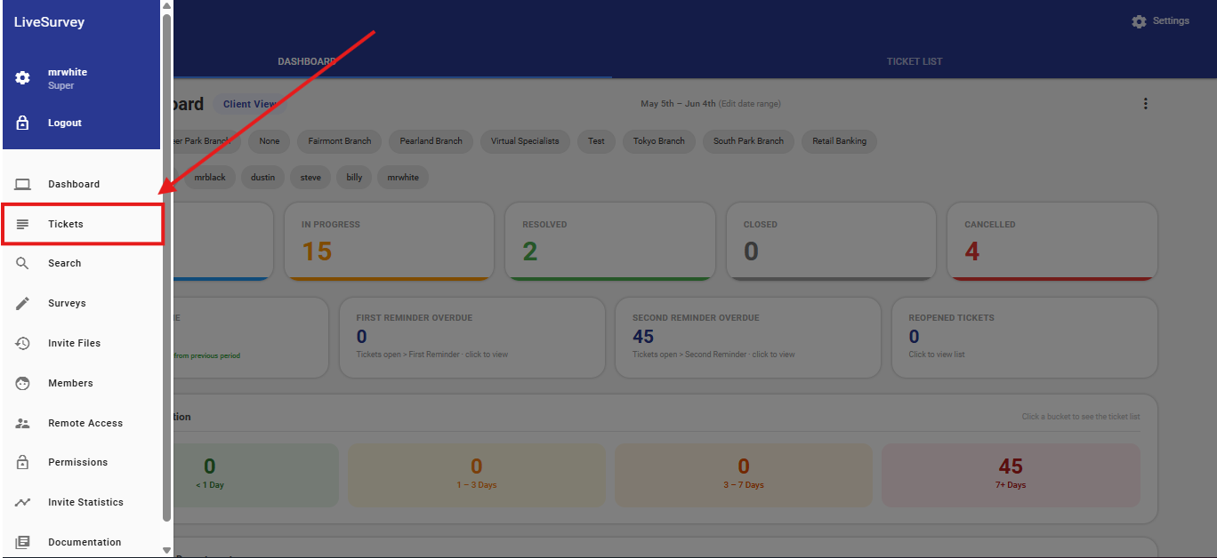 Tickets Dashboard
